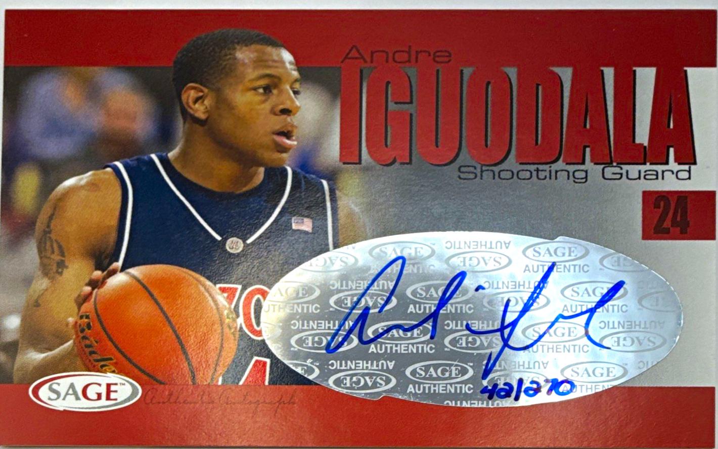 Andre Iguodala #A16 2004 Sage Autograph Basketball