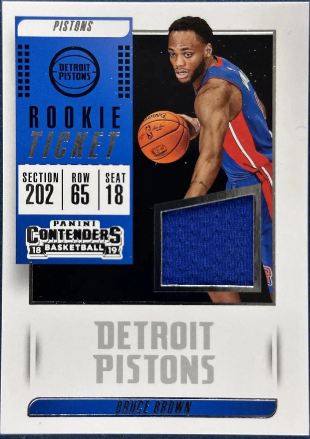 Bruce Brown #RT-BRN 2018-19 Panini Contenders Basketball Rookie Ticket Swatches