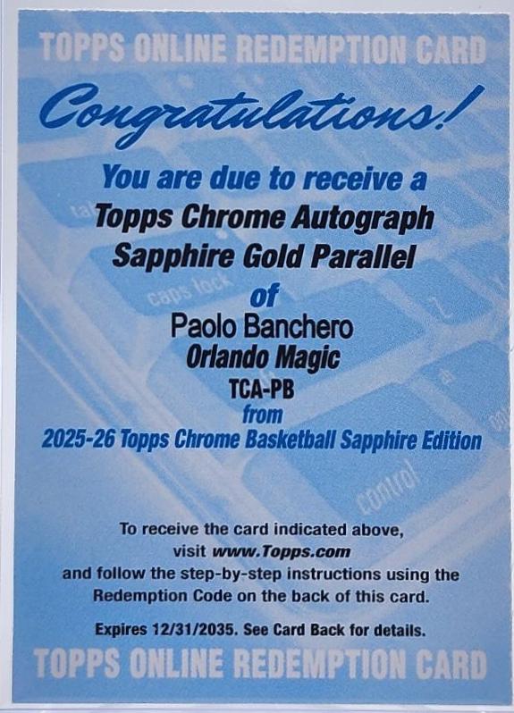 Paolo Banchero [Gold] #TCA-PB