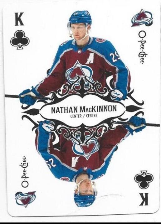 Nathan MacKinnon #K-CLUBS Hockey Cards 2023 O-Pee-Chee Playing Cards