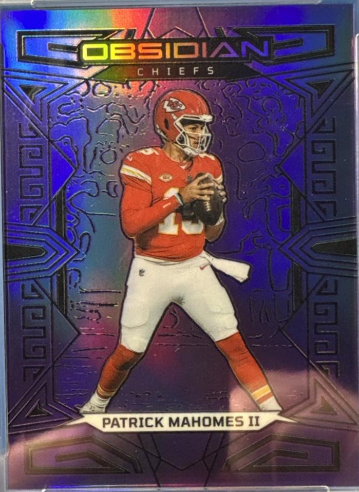 Patrick Mahomes II [Purple] #DM-PMS Prices | 2024 Panini  2024 Panini Obsidian Solar Swatches Patrick Mahomes II SS-PMS Purple /49 BGS 9.5 display picture 1