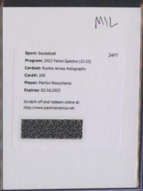 MarJon Beauchamp #209 2022-23 Panini Spectra Basketball