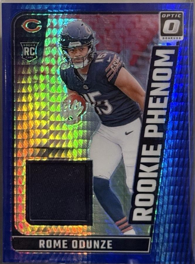 Rome Odunze #36 Football Cards 2024 Panini Donruss Optic Rookie Phenoms Blue Hyper