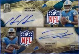 Jahmyr Gibbs #30 Football Cards 2023 Panini Spectra Rookie Autograph Gold