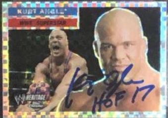 Kurt Angle Wrestling Cards 2006 Topps Heritage Chrome WWE Autographs
