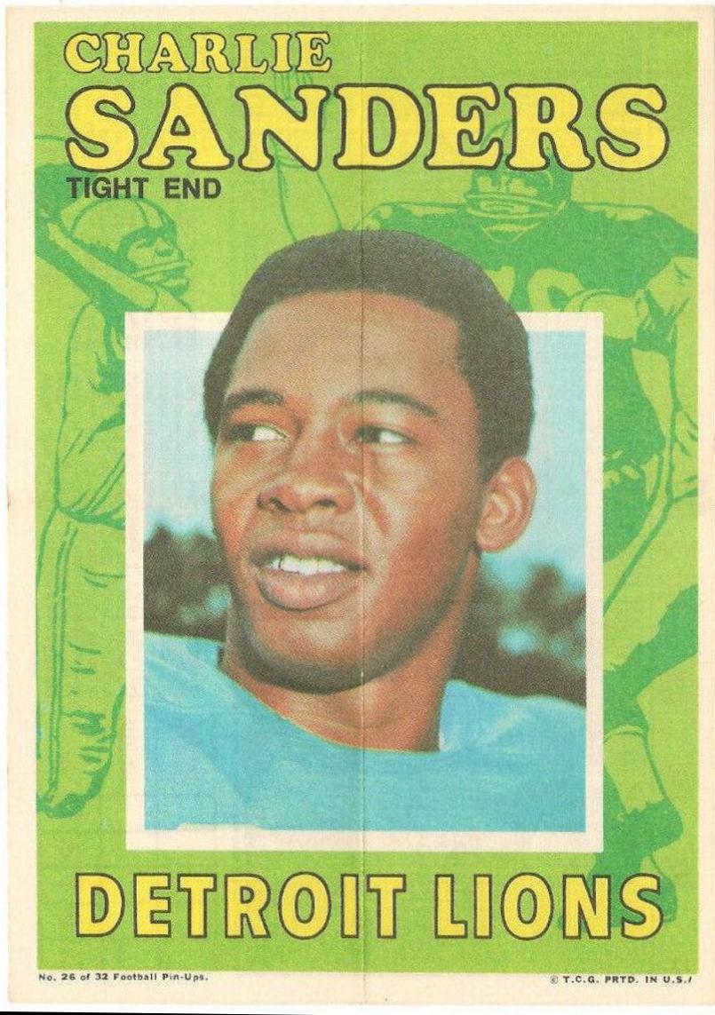 Charlie Sanders #26 Football Cards 1971 Topps Pin Ups