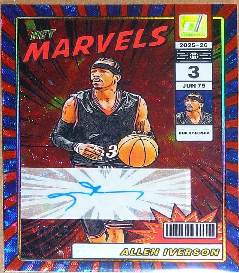 Allen Iverson #25 2025 Panini Donruss Net Marvels Signature Basketball