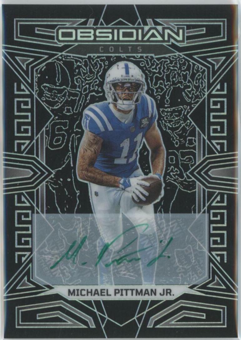 Michael Pittman Jr. #42 Football Cards 2023 Panini Obsidian Signature