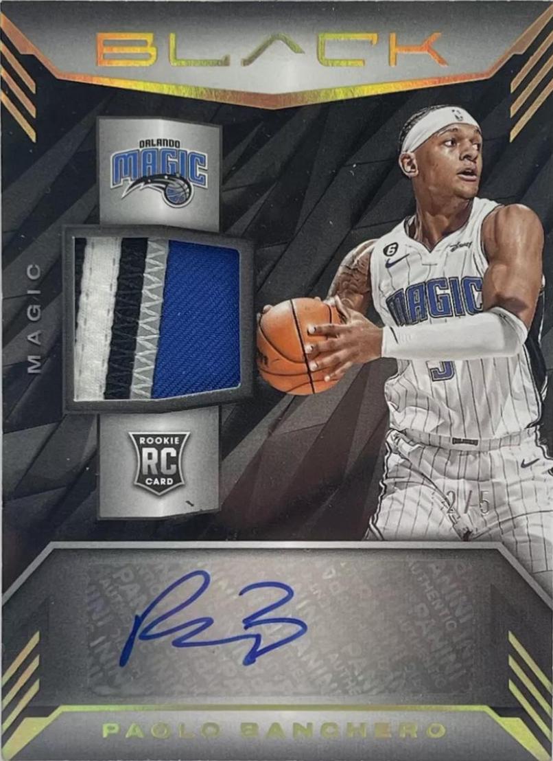 Paolo Banchero #RMA-PBC Basketball Cards 2022 Panini Black Rookie Memorabilia Autographs