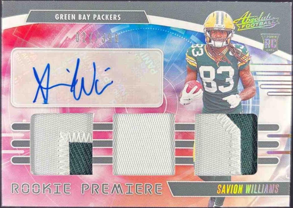 Savion Williams #33 2025 Panini Absolute Rookie Premiere Materials Autograph Football