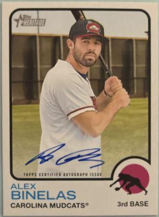 Alex Binelas #ROA-AB Baseball Cards 2022 Topps Heritage Minor League Real One Autographs