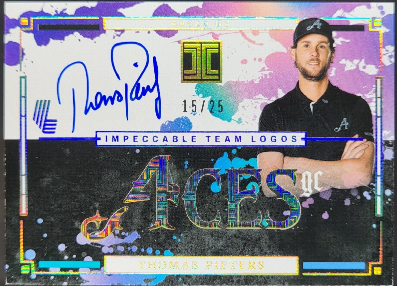 Thomas Pieters #2 2025 Panini Impeccable LIV Team Logos Signature Golf