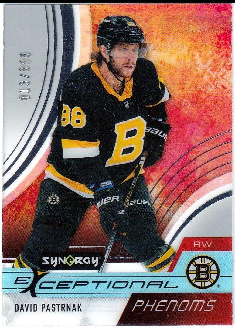 David Pastrnak #EP-DP Hockey Cards 2021 Upper Deck Synergy Exceptional Phenoms