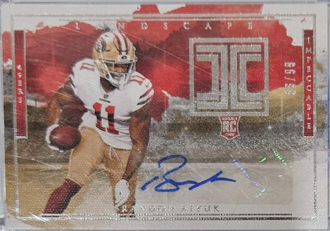 Brandon Aiyuk #RL-BA Football Cards 2020 Panini Impeccable Rookie Landscape Autographs