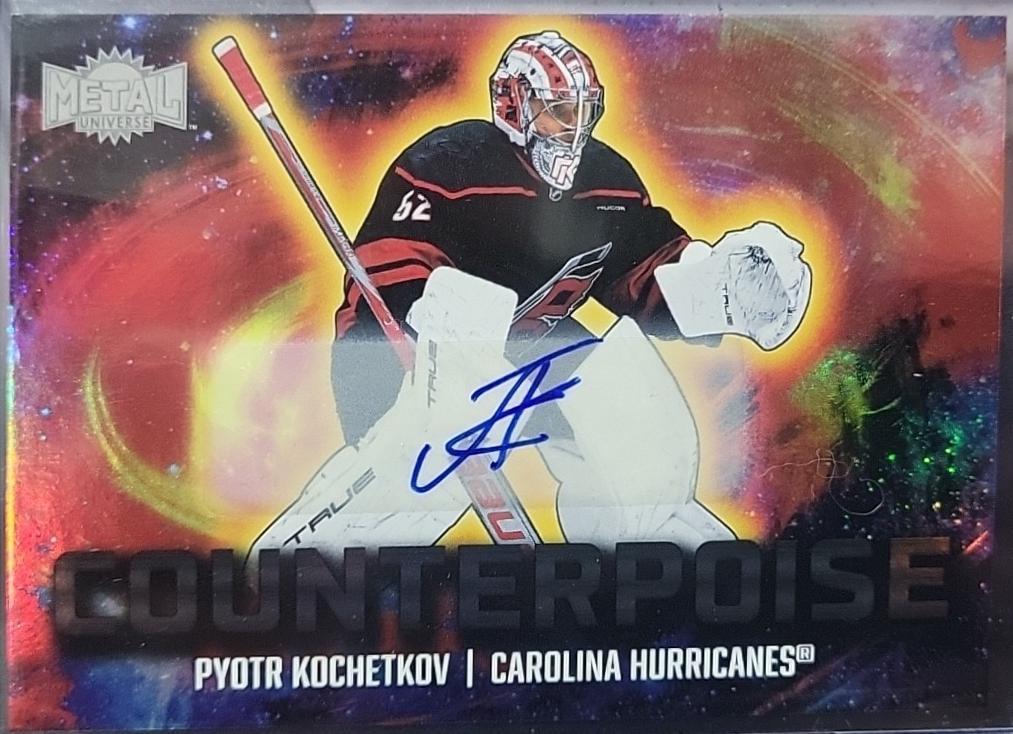 Pyotr Kochetkov #3 Hockey Cards 2024 SkyBox Metal Universe Counterpoise Autograph