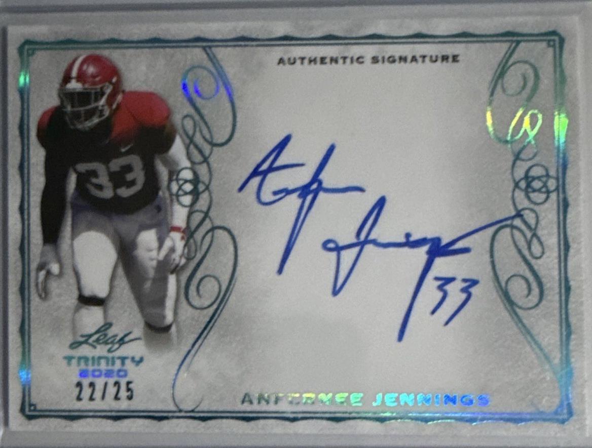 Anfernee Jennings #A-AJ1 2020 Leaf Trinity Signature Football