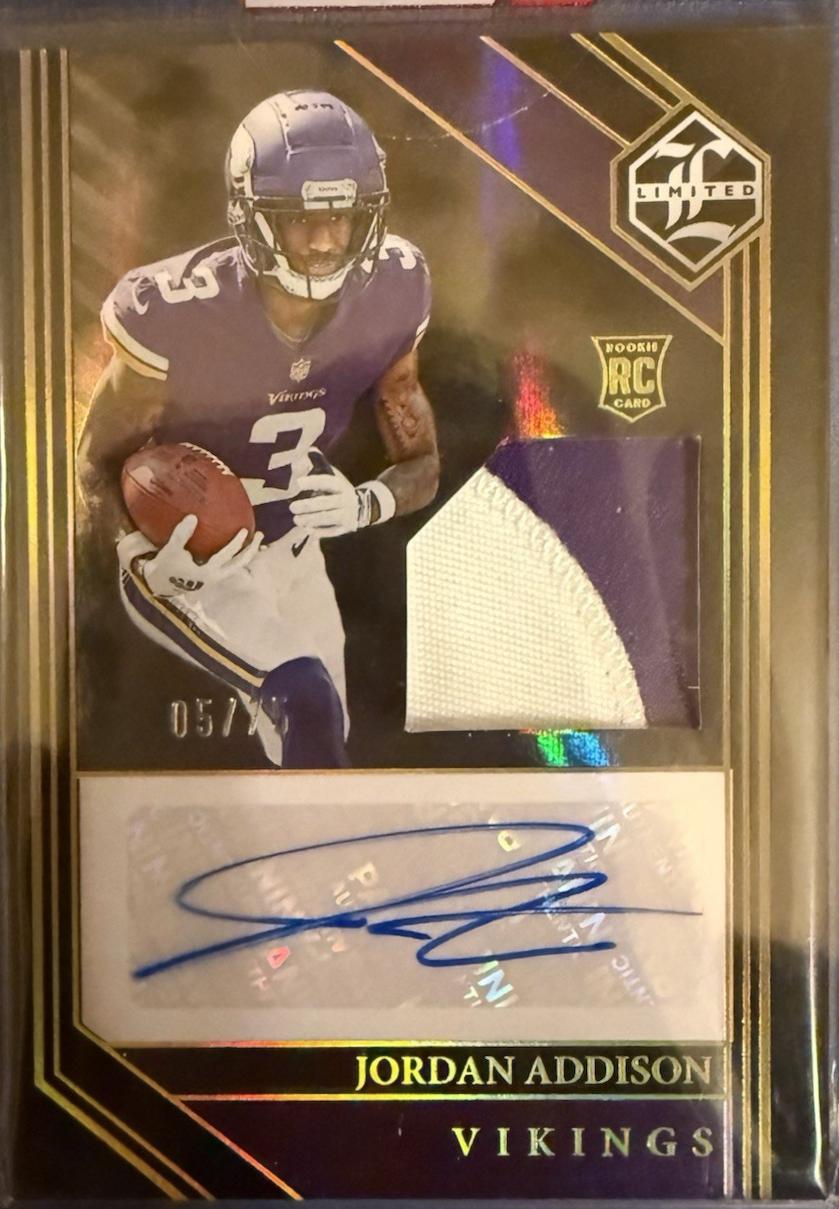 Jordan Addison [Gold Spotlight Rookie Patch Autograph] #120