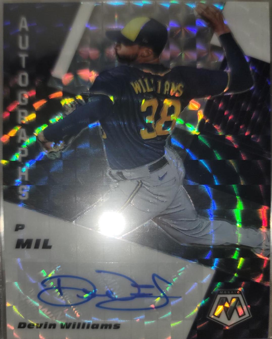 Devin Williams #AM-DW Baseball Cards 2021 Panini Mosaic Autographs