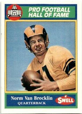 Norm Van Brocklin #41 Football Cards 1990 Swell Greats