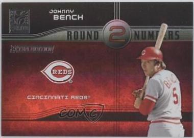 Johnny Bench /500 #RN-42 Baseball Cards 2004 Donruss Elite Extra Edition Round Numbers