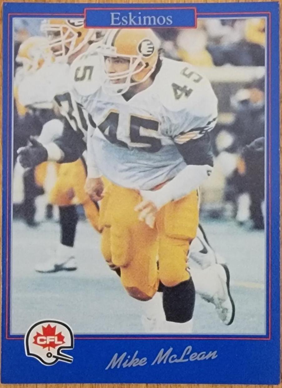 Mike McLean #16 1991 Jogo Cfl Football