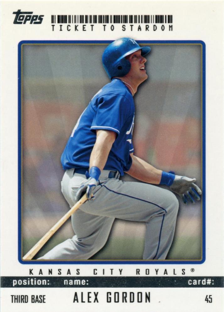 Alex Gordon #45 Baseball Cards 2009 Topps Ticket to Stardom