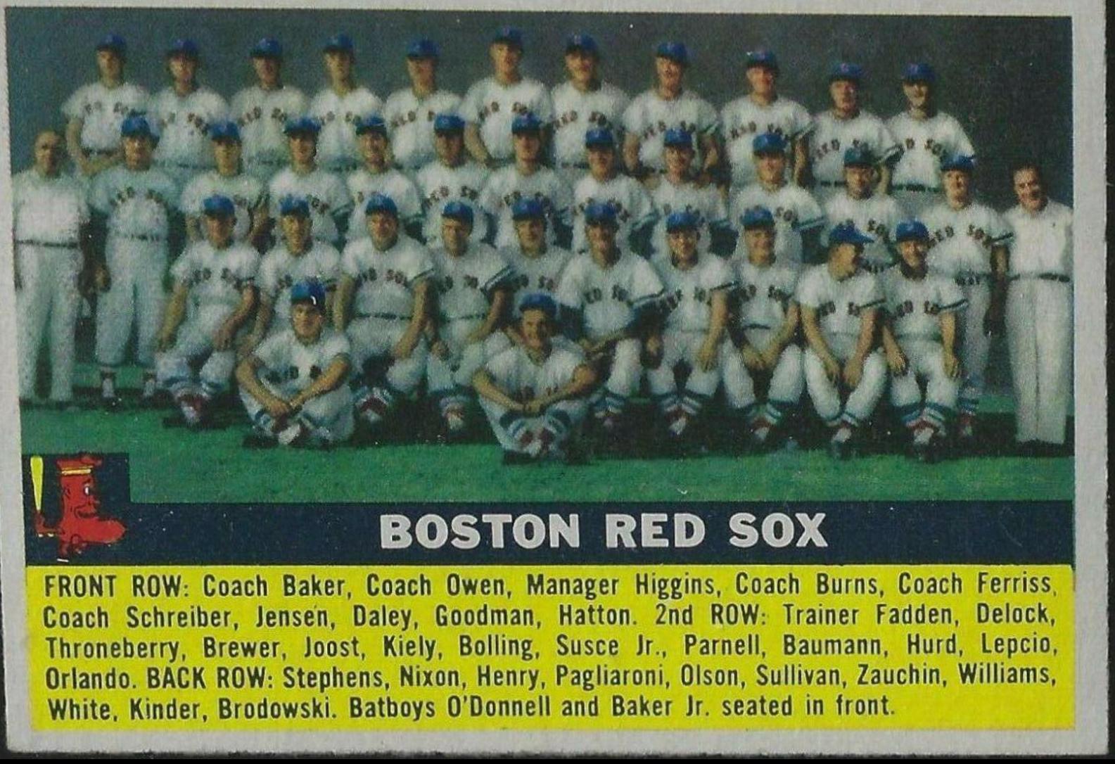 1956 Red Sox Team [Gray Back] #111
