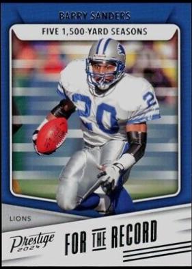 Barry Sanders #FR-BS Football Cards 2024 Panini Prestige For the Record