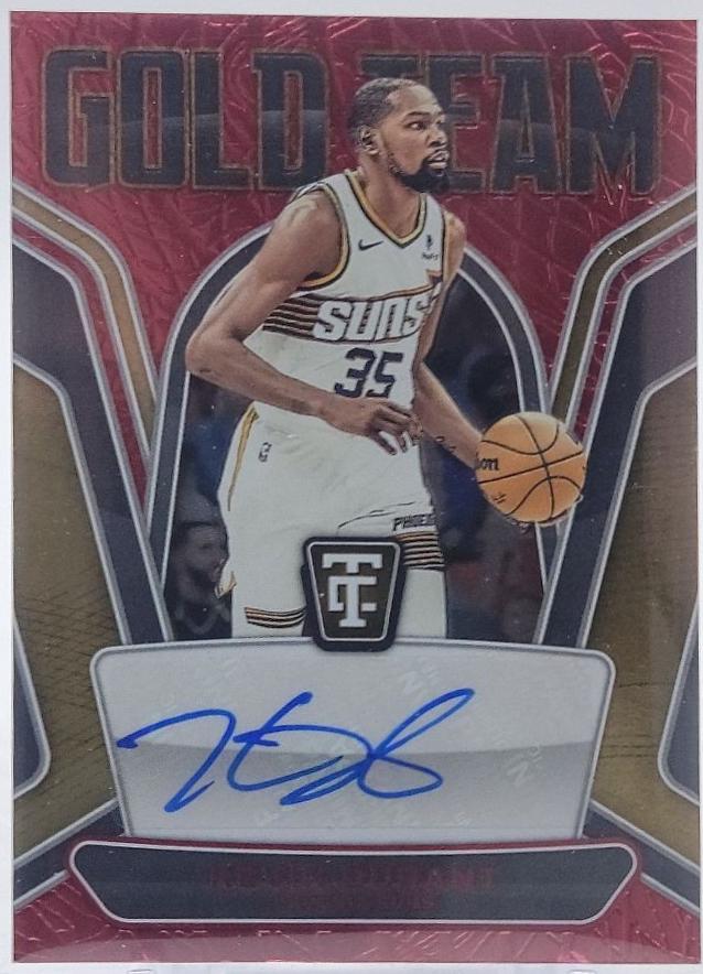Kevin Durant #10 Basketball Cards 2024 Panini Totally Certified Gold Team Signatures Mirror Red