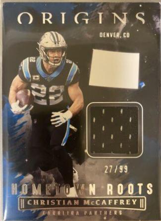 Christian McCaffrey #HR-CMC Football Cards 2022 Panini Origins Hometown Roots