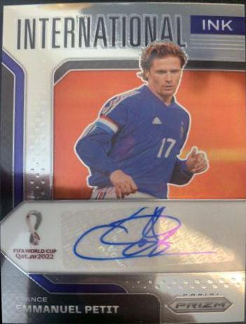 Emmanuel Petit Soccer Cards 2022 Panini Prizm World Cup International Ink Autograph