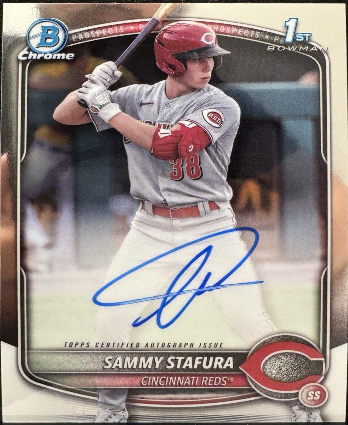 Sammy Stafura #CPA-SS Baseball Cards 2025 Bowman Chrome Prospect Autograph