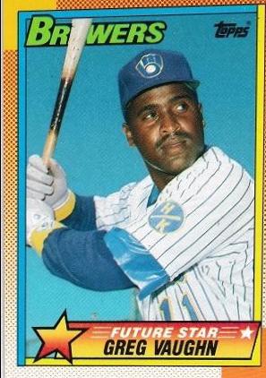 Greg Vaughn #57 Baseball Cards 1990 Topps