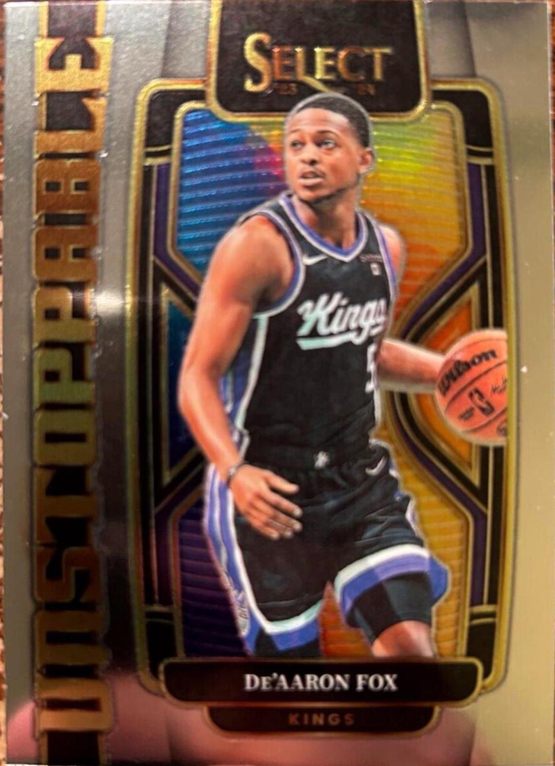 De'Aaron Fox #11 Basketball Cards 2023 Panini Select Unstoppable