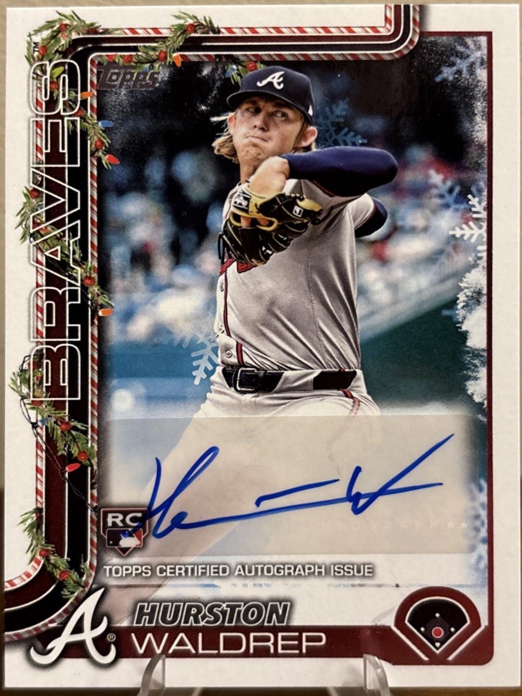 Hurston Waldrep #PA-HW 2025 Topps Holiday Player Autograph Baseball
