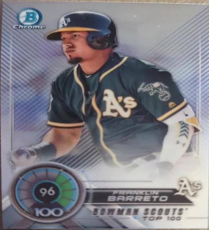 Franklin Barreto #BTP96 Baseball Cards 2018 Bowman Scouts' Top 100