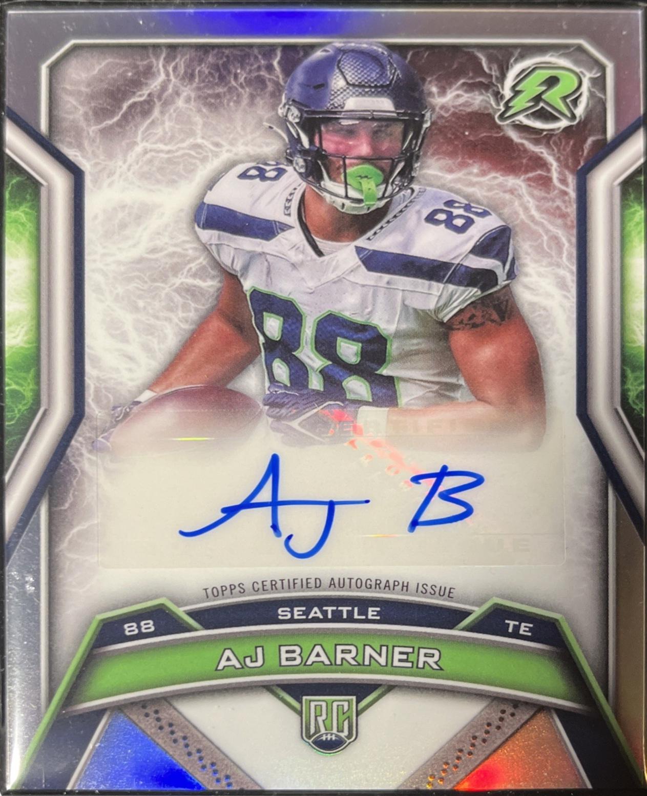 AJ Barner #RRS-AB Football Cards 2024 Topps Resurgence Rookie Signature