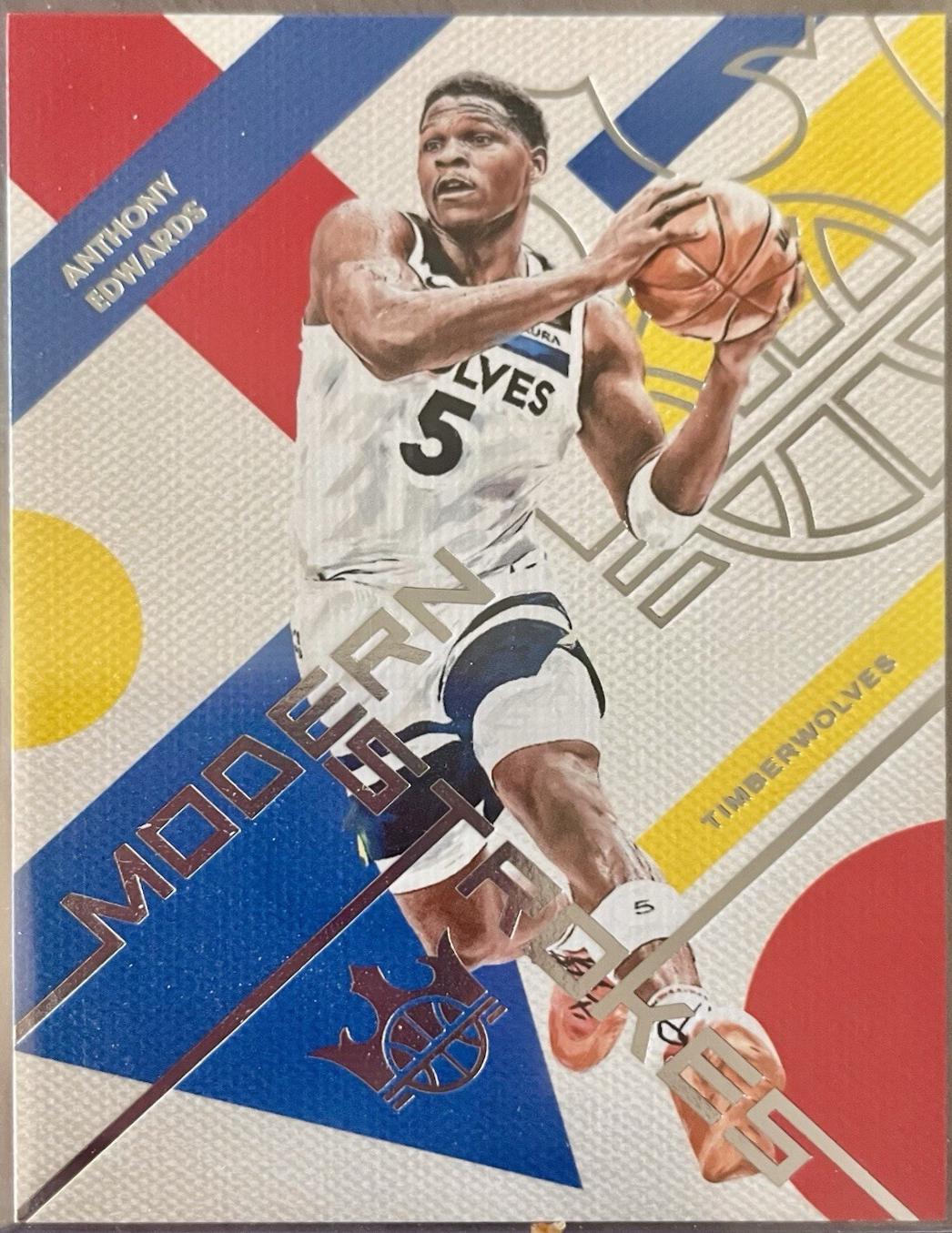Anthony Edwards #9 Basketball Cards 2024 Panini Court Kings Modern Strokes