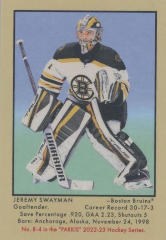 Jeremy Swayman #R-4 2022 Parkhurst Champions Retro Autograph Hockey