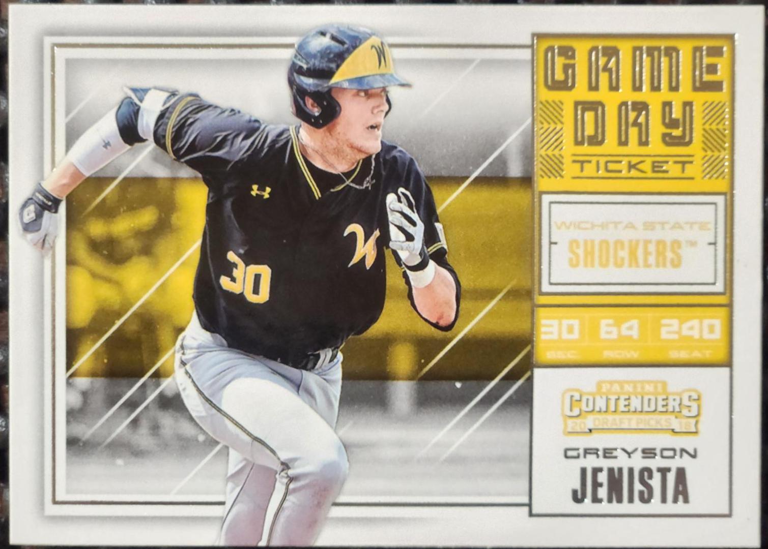 Greyson Jenista #10 Baseball Cards 2018 Panini Contenders Draft Picks Game Day Tickets