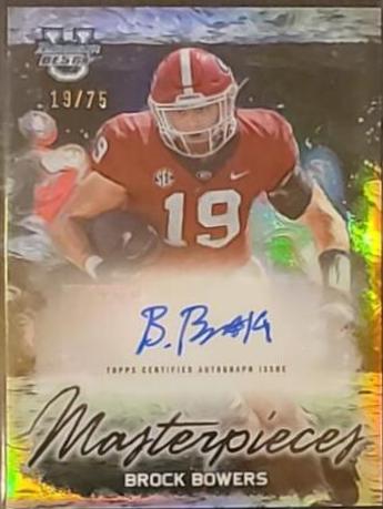 Brock Bowers #BMA-BB Football Cards 2023 Bowman's Best University Masterpieces Autographs