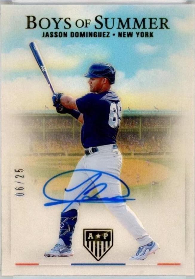 Jaason Dominguez #BOS-JD Baseball Cards 2023 Panini Chronicles Americas Pastime Boys of Summer Autograph