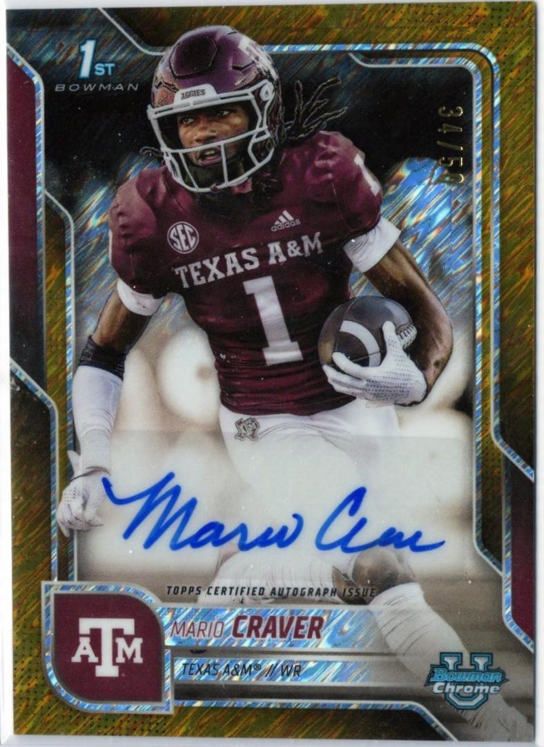 Mario Craver [Gold Shimmer Refractor] #BCA-MC