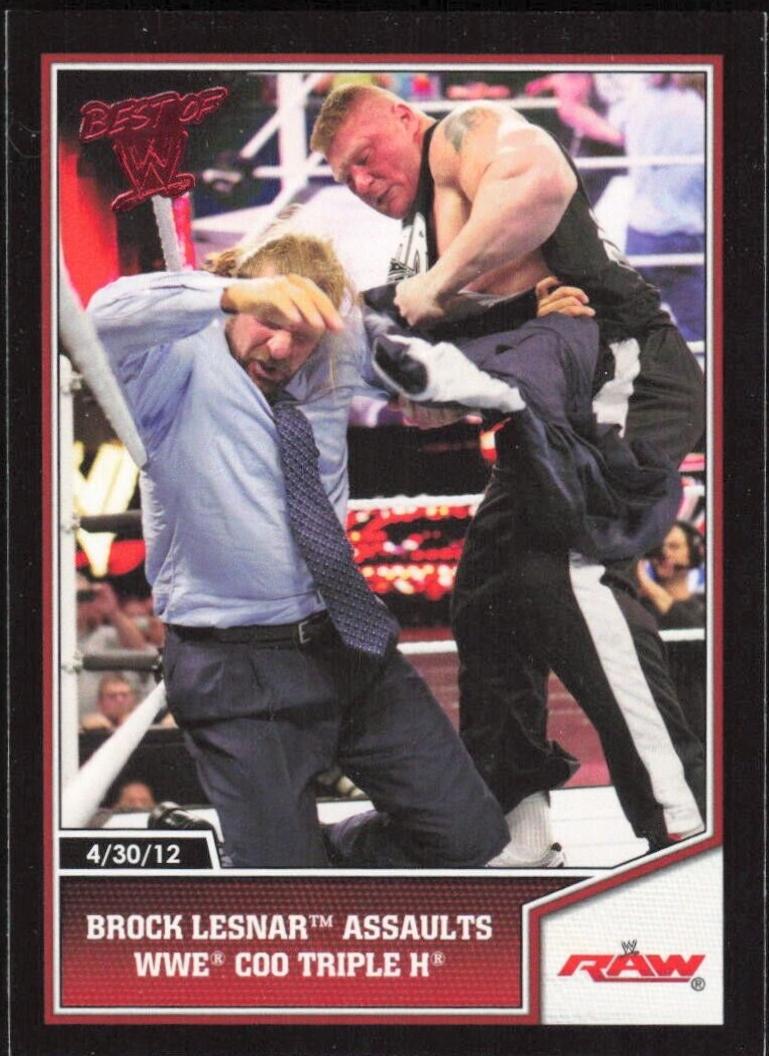 Brock Lesnar Assaults WWE COO Triple H #10 Wrestling Cards 2013 Topps Best of WWE