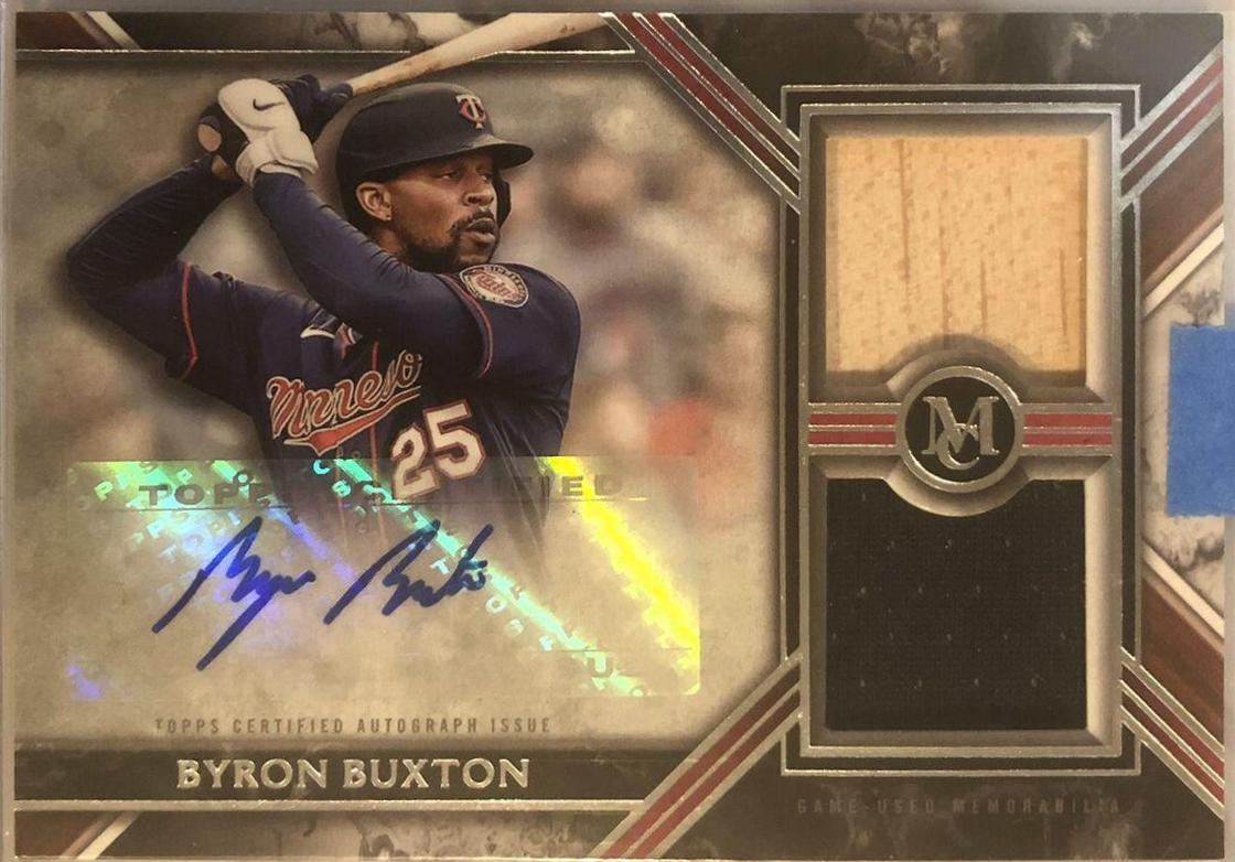 Byron Buxton #SWDRA-BB Baseball Cards 2022 Topps Museum Collection Autographed Jumbo Lumber Bat Relics