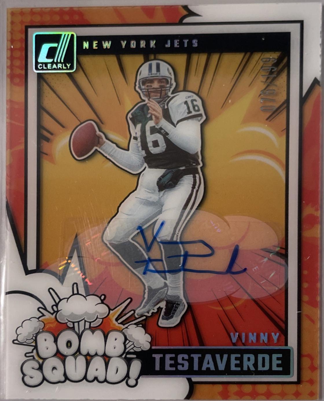 Vinny Testaverde #19 Football Cards 2024 Clearly Donruss Bomb Squad Autograph