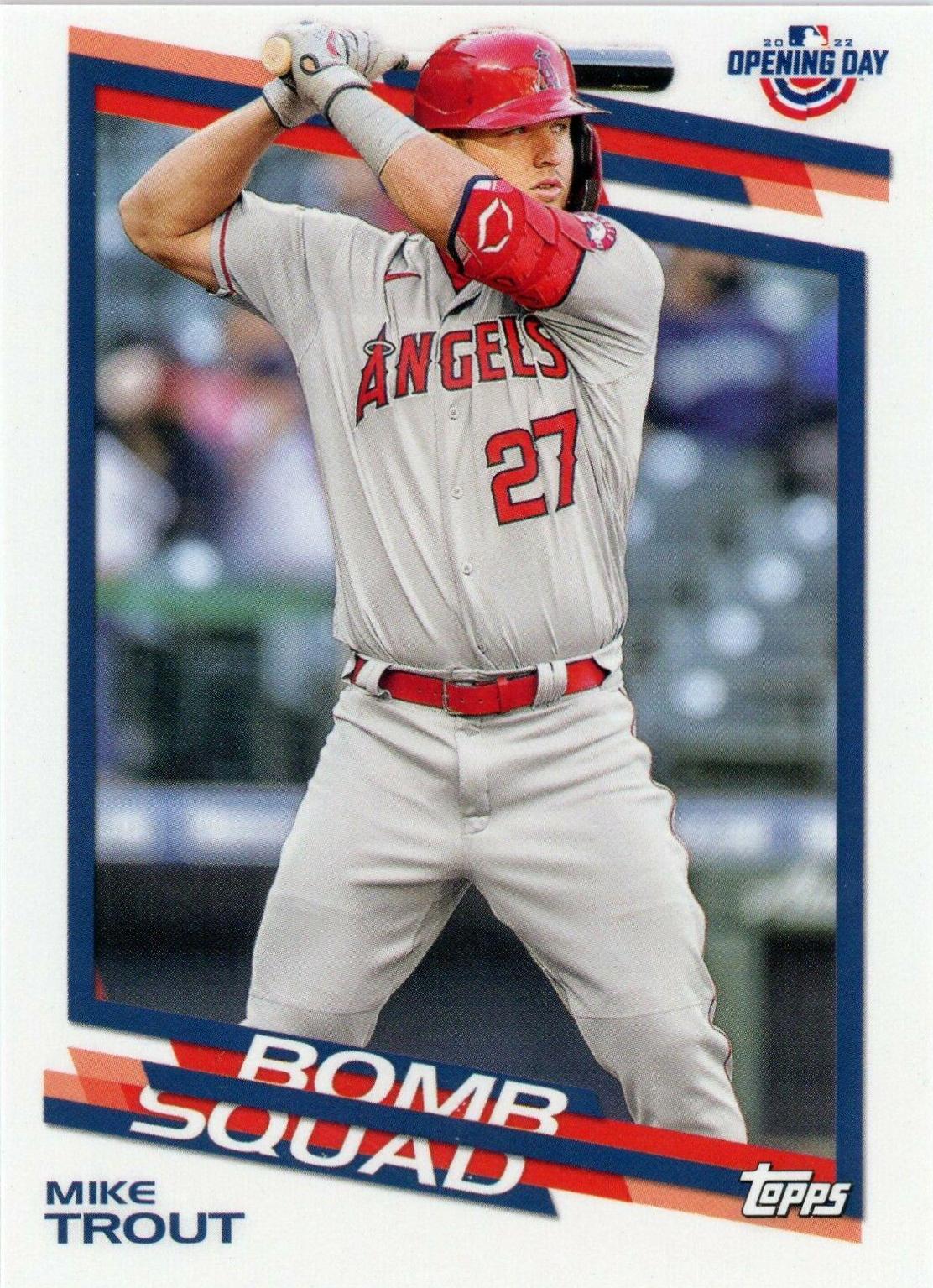 Mike Trout #BS-8 Baseball Cards 2022 Topps Opening Day Bomb Squad