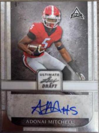 Adonai Mitchell #BA-AM1 Football Cards 2022 Leaf Ultimate Draft Autographs