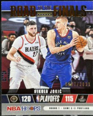 Nikola Jokic #19 Basketball Cards 2021 Panini Hoops Road to the Finals