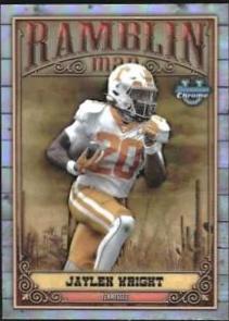 Jaylen Wright #RM-12 Football Cards 2023 Bowman Chrome University Ramblin' Man